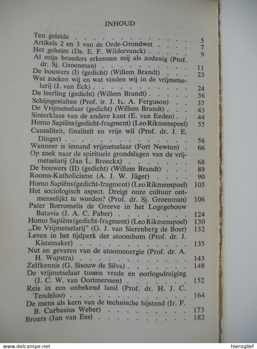 Maçonnieke Levensbeschouwing - Orde Van Vrijmetselaren / Loge Vrijmetselaars Broederschap Franc Maçons Vrijmetselarij - Esotérisme