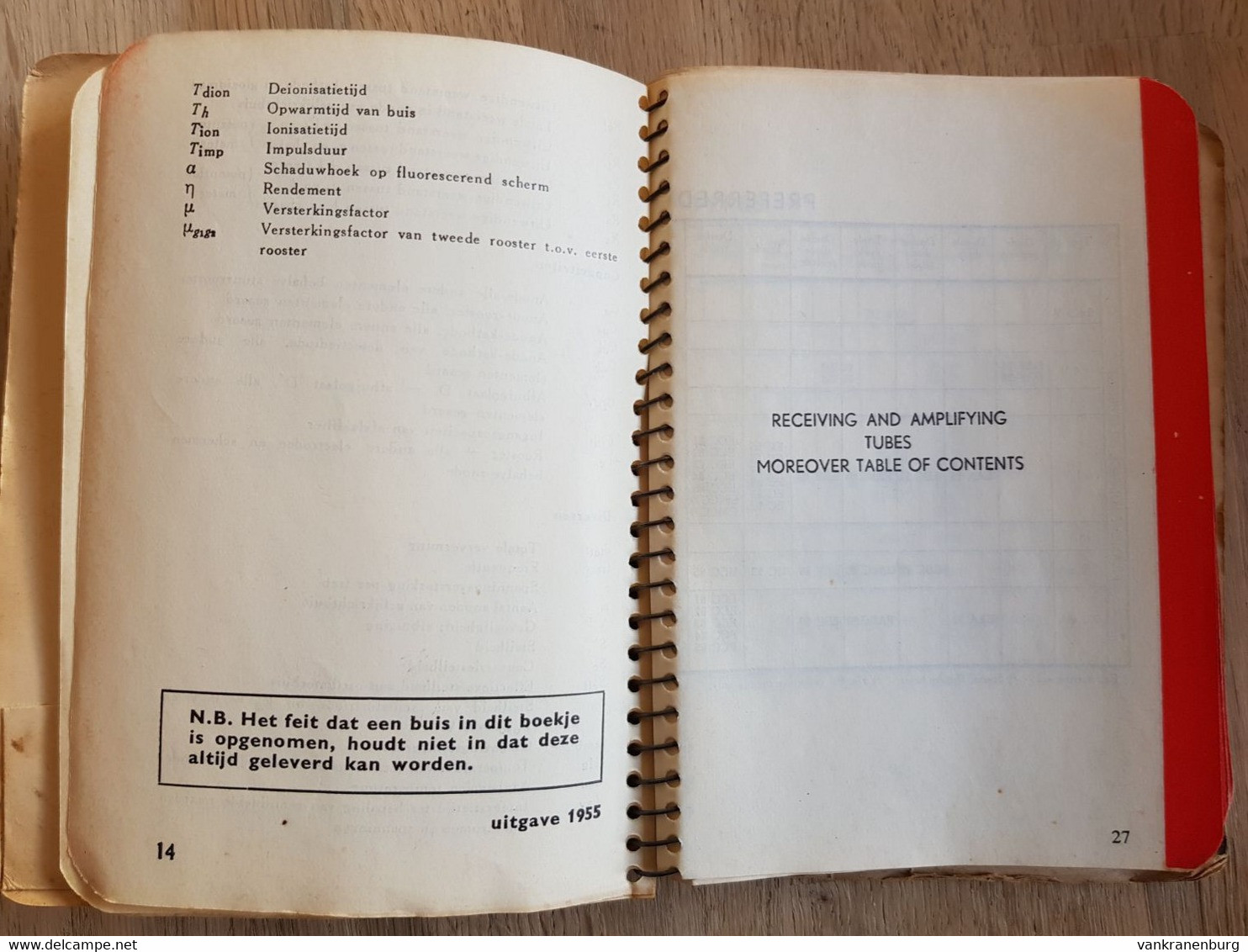 Philips Zakboekje Electronen Buizen Halfgeleiders 1955 - Sachbücher