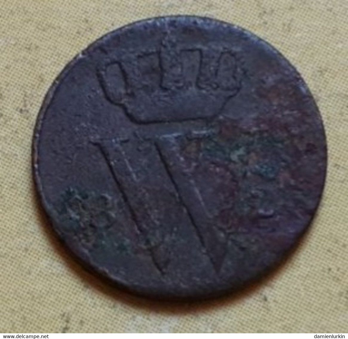 BELGIQUE GUILLAUME IER RARE 1/2 CENT 1826 B ! USURE/OXYDATION NON NETTOYEE COTE 150-400-850-1500€ ! - 1815-1840 : Willem I