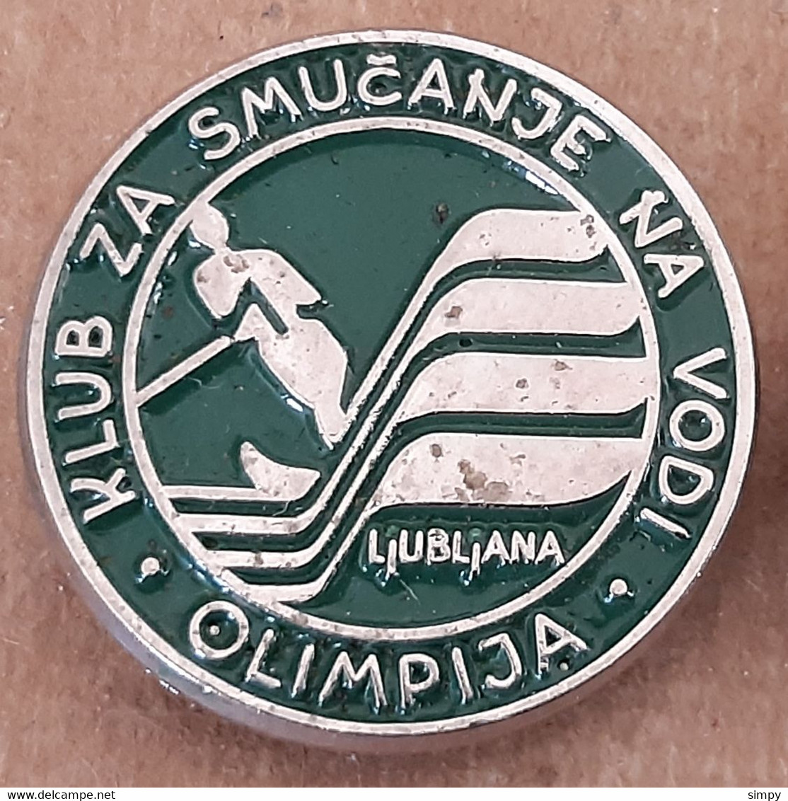 Water Skiing Club Olimpija Ljubljana Vintage Slovenia Ex Yugoslavia Badge Pin - Ski Náutico