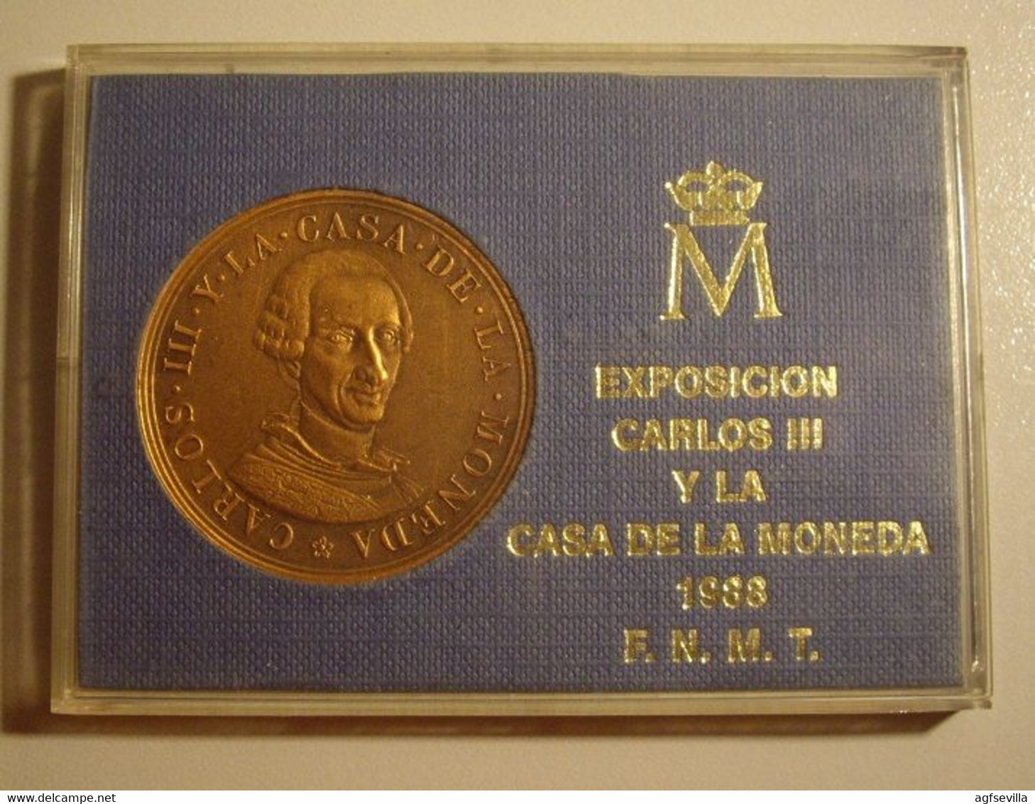 ESPAÑA. MEDALLA F.N.M.T. EXPOSICIÓN CARLOS III Y LA CASA DE LA MONEDA. 1.988. BRONCE. ESPAGNE. SPAIN MEDAL - Royaux/De Noblesse