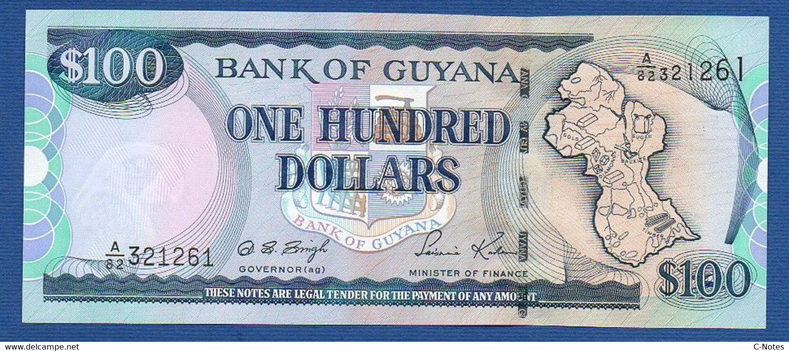 GUYANA - P.31(3) – 100 Dollars ND (2005) UNC Serie A/82 321261 - Guyana