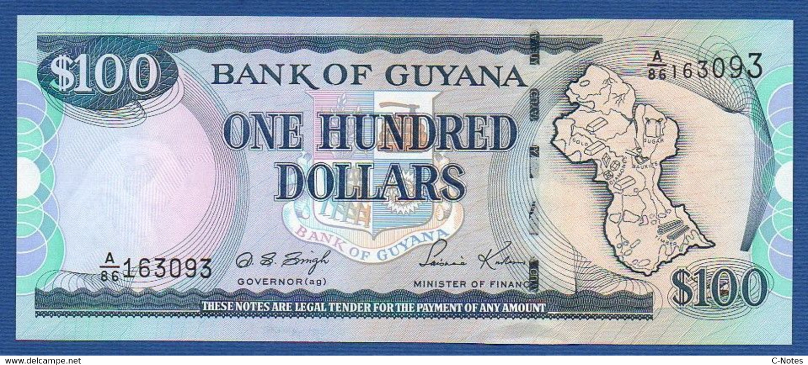 GUYANA - P.31(3) – 100 Dollars ND (2005) UNC Serie A/86 163093 - Guyana