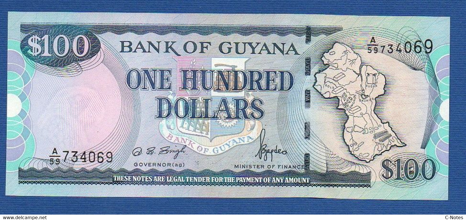 GUYANA - P.31(2) – 100 Dollars ND (1999 - 2005) UNC Serie A/59 734069 - Guyana