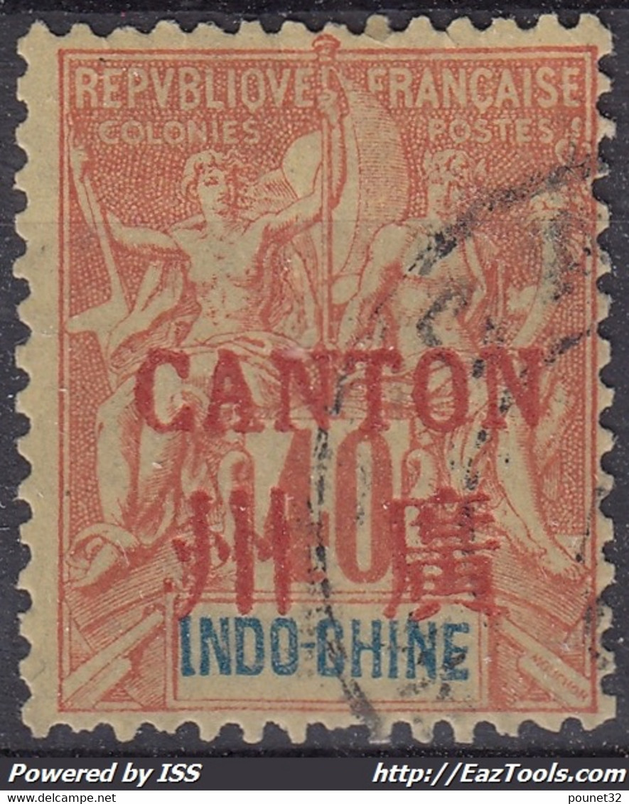 CANTON : TYPE GROUPE 40c ROUGE-ORANGE N° 12 OBLITERATION LEGERE - COTE 42 € - Used Stamps