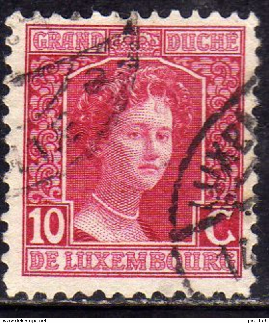 LUXEMBOURG LUSSEMBURGO 1914 1917 GRAND DUCHESS MARIE ADELAIDE CENT. 10c USED USATO OBLITERE' - 1914-24 Maria-Adelaide