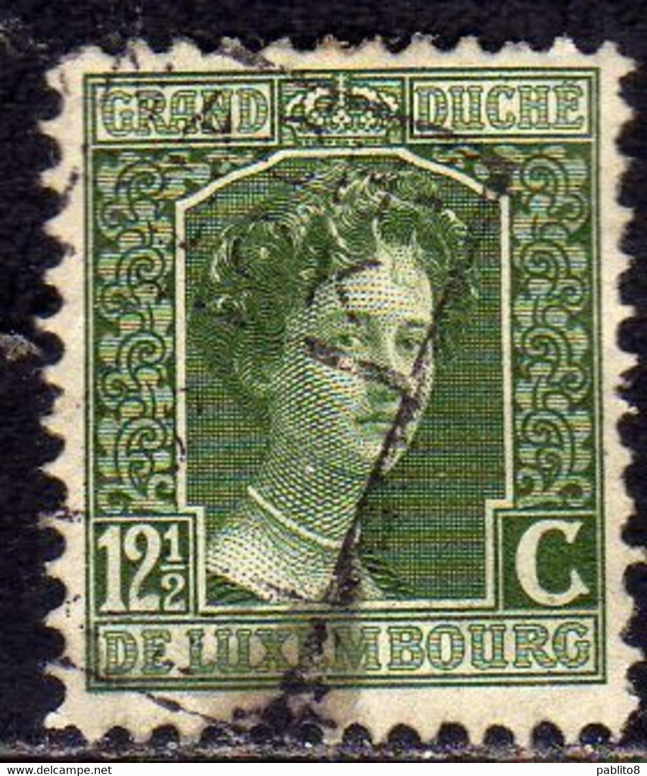 LUXEMBOURG LUSSEMBURGO 1914 1917 GRAND DUCHESS MARIE ADELAIDE CENT. 12 1/2c USED USATO OBLITERE' - 1914-24 Maria-Adelaide