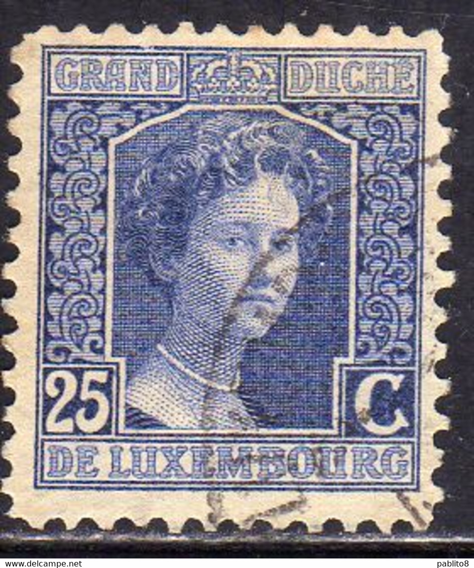 LUXEMBOURG LUSSEMBURGO 1914 1917 GRAND DUCHESS MARIE ADELAIDE CENT. 25c USED USATO OBLITERE' - 1914-24 Marie-Adélaida