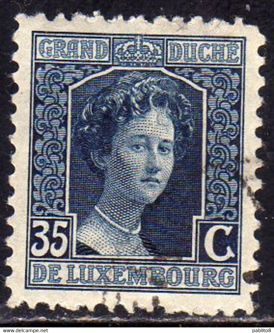 LUXEMBOURG LUSSEMBURGO 1914 1917 GRAND DUCHESS MARIE ADELAIDE CENT. 35c USED USATO OBLITERE' - 1914-24 Maria-Adelaide