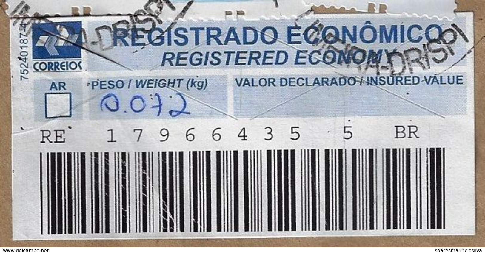 Brazil 2017 Registered Cover From Limeira To Biguaçu Many Stamp Barcode Registration Label Economy Blue With Logo - Lettres & Documents