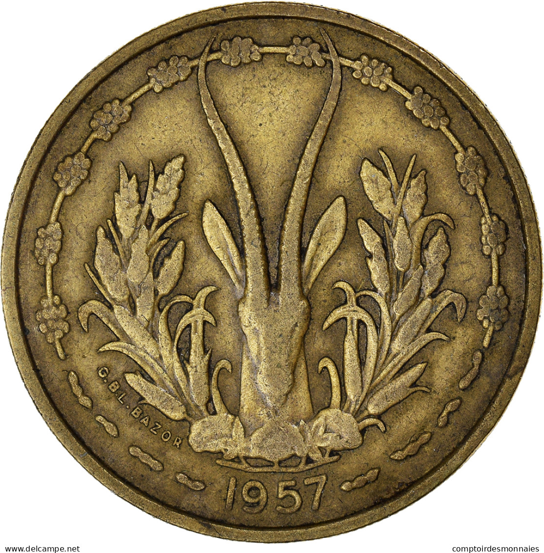 Monnaie, Afrique-Occidentale Française, 25 Francs, 1957, TTB, Bronze-Aluminium - Costa De Marfil