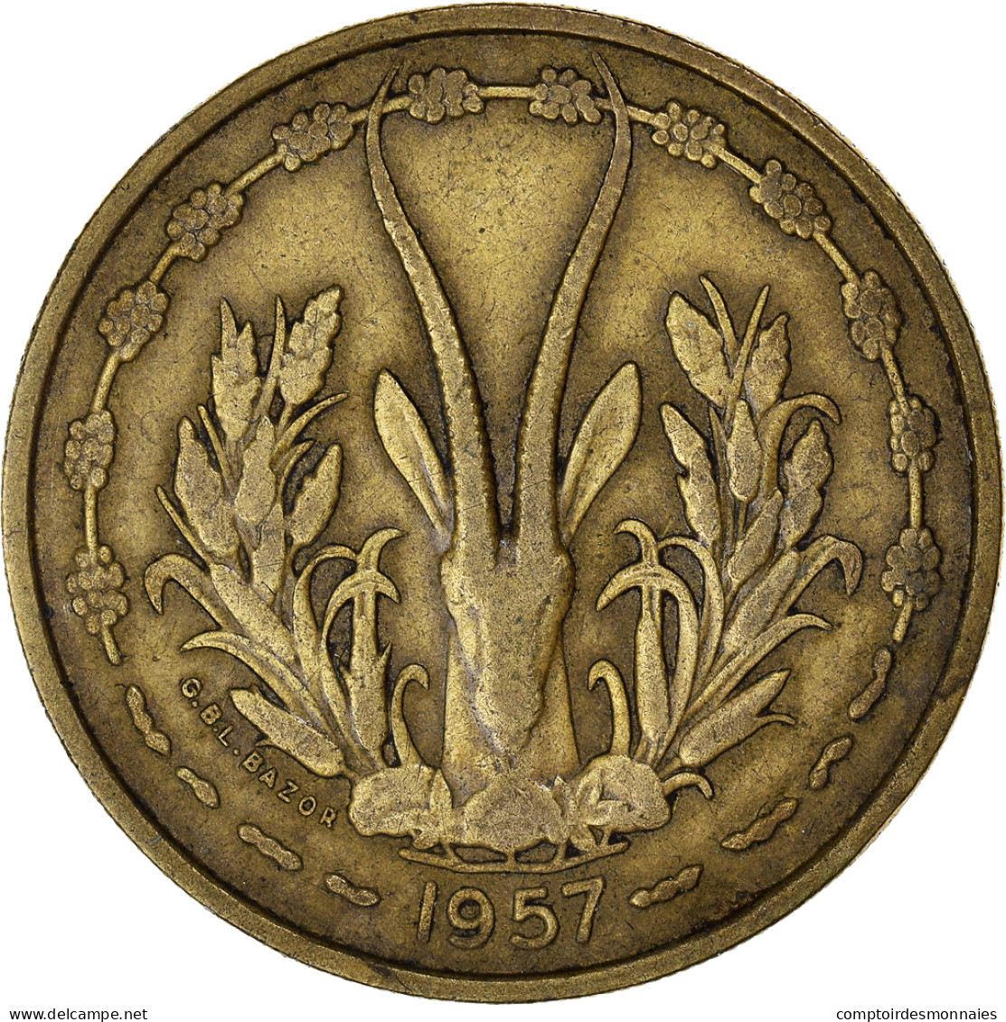 Monnaie, Afrique-Occidentale Française, 25 Francs, 1957, TTB, Bronze-Aluminium - Costa D'Avorio