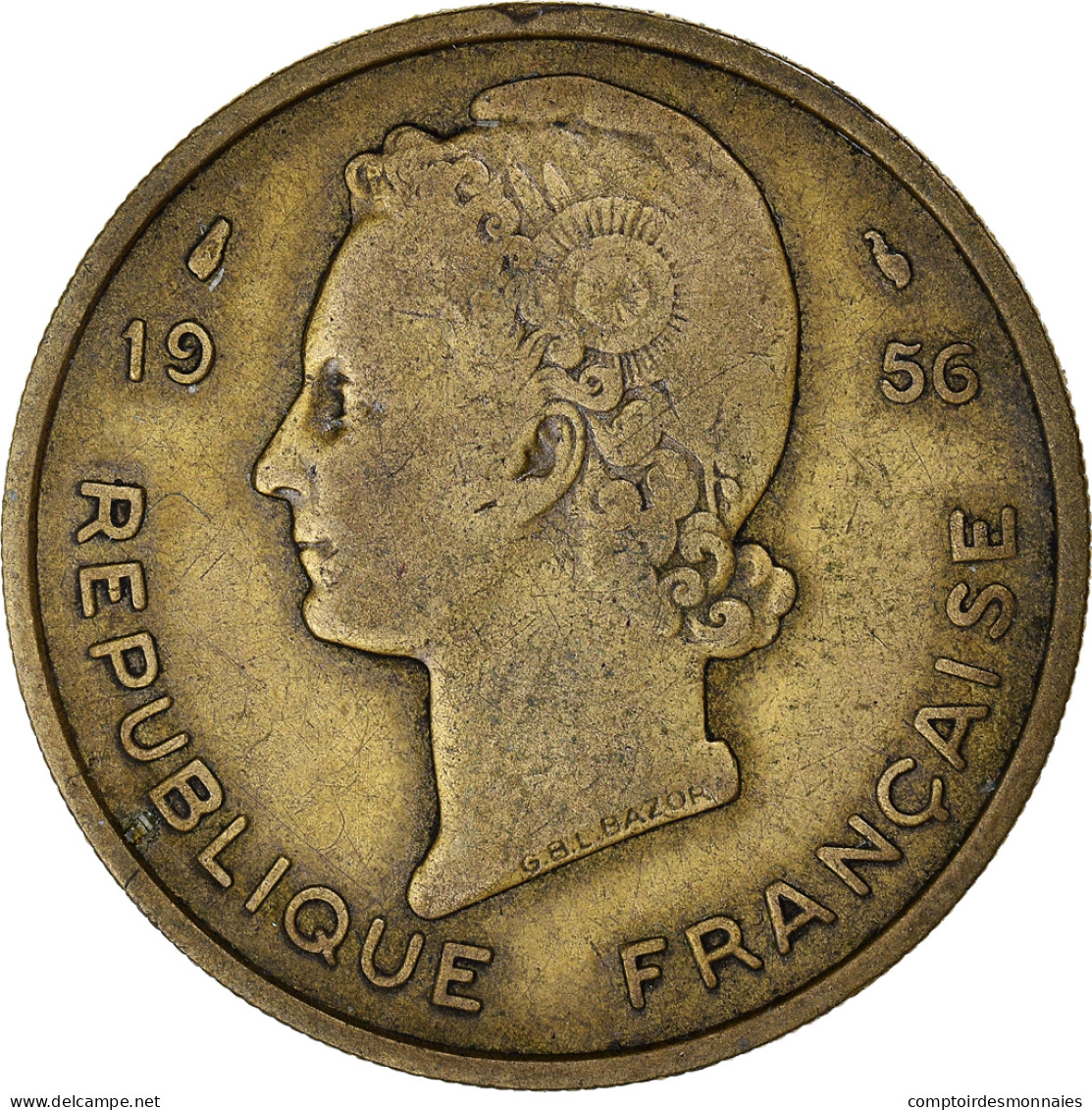 Monnaie, Afrique-Occidentale Française, 25 Francs, 1956, TB, Bronze-Aluminium - Ivory Coast