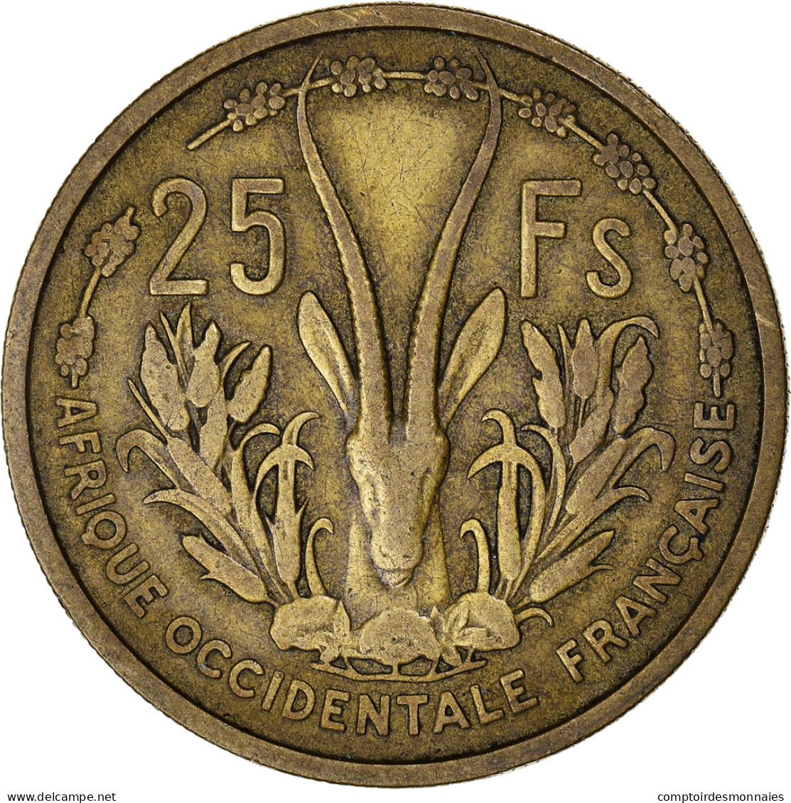 Monnaie, Afrique-Occidentale Française, 25 Francs, 1956, TB, Bronze-Aluminium - Côte-d'Ivoire