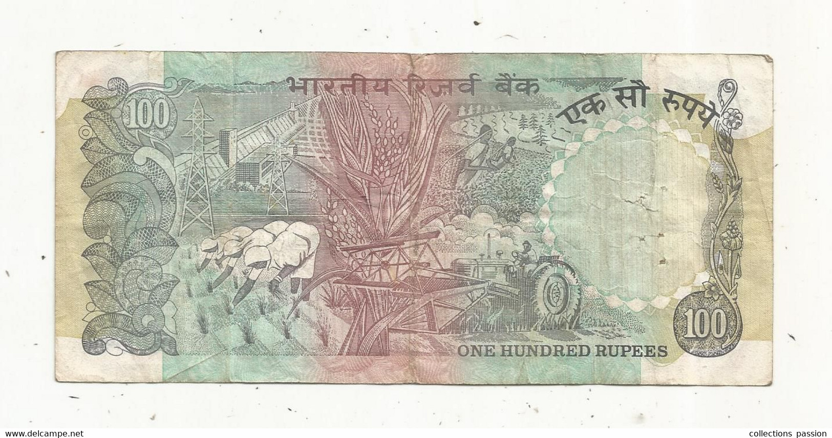 BILLET, INDE ,reserve Bank Of INDIA ,100 , One Hundred Rupees, 2 Scans - Indien