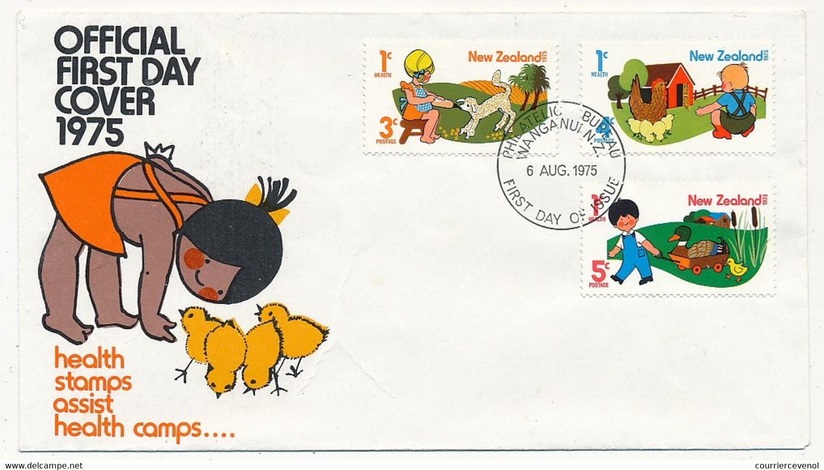 NOUVELLE ZELANDE - FDC - Enfance - 6 Aout 1975 - FDC