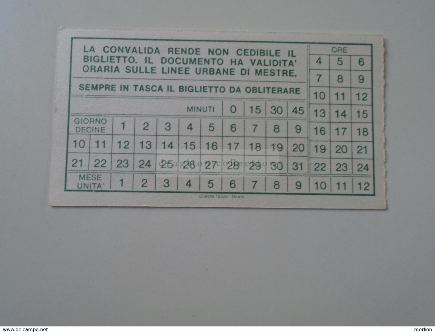 D188766   Bus Boat Ticket VENEZIA  L 200  BIGLIETTO TRAGHETTO ACTV - Europa