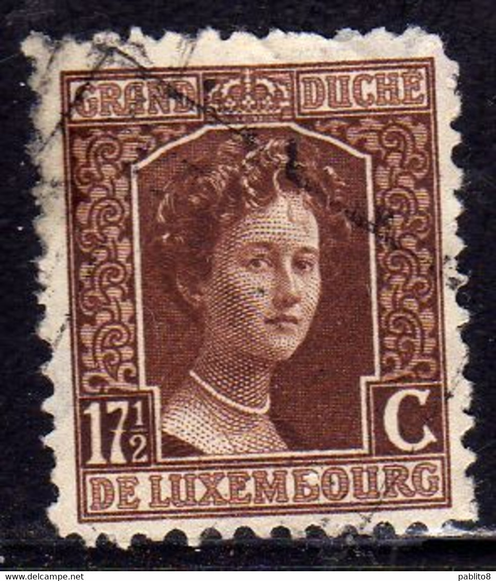 LUXEMBOURG LUSSEMBURGO 1914 1917 GRAND DUCHESS MARIE ADELAIDE CENT. 17 1/2c USED USATO OBLITERE' - 1914-24 Marie-Adélaïde