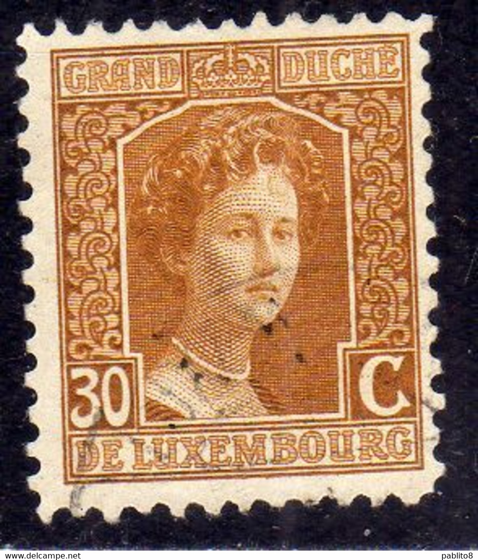 LUXEMBOURG LUSSEMBURGO 1914 1917 GRAND DUCHESS MARIE ADELAIDE CENT. 30c USED USATO OBLITERE' - 1914-24 Marie-Adelaide