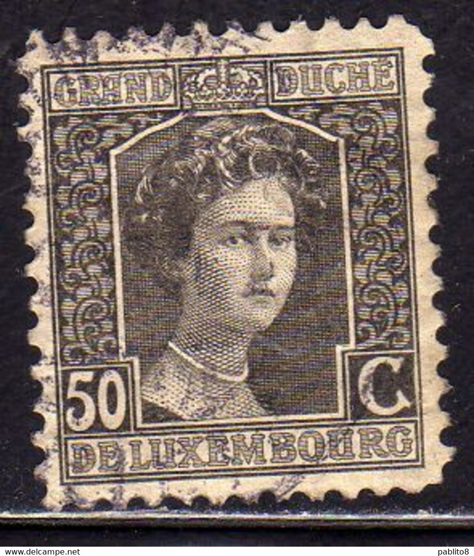 LUXEMBOURG LUSSEMBURGO 1914 1917 GRAND DUCHESS MARIE ADELAIDE CENT. 50c USED USATO OBLITERE' - 1914-24 Marie-Adélaida