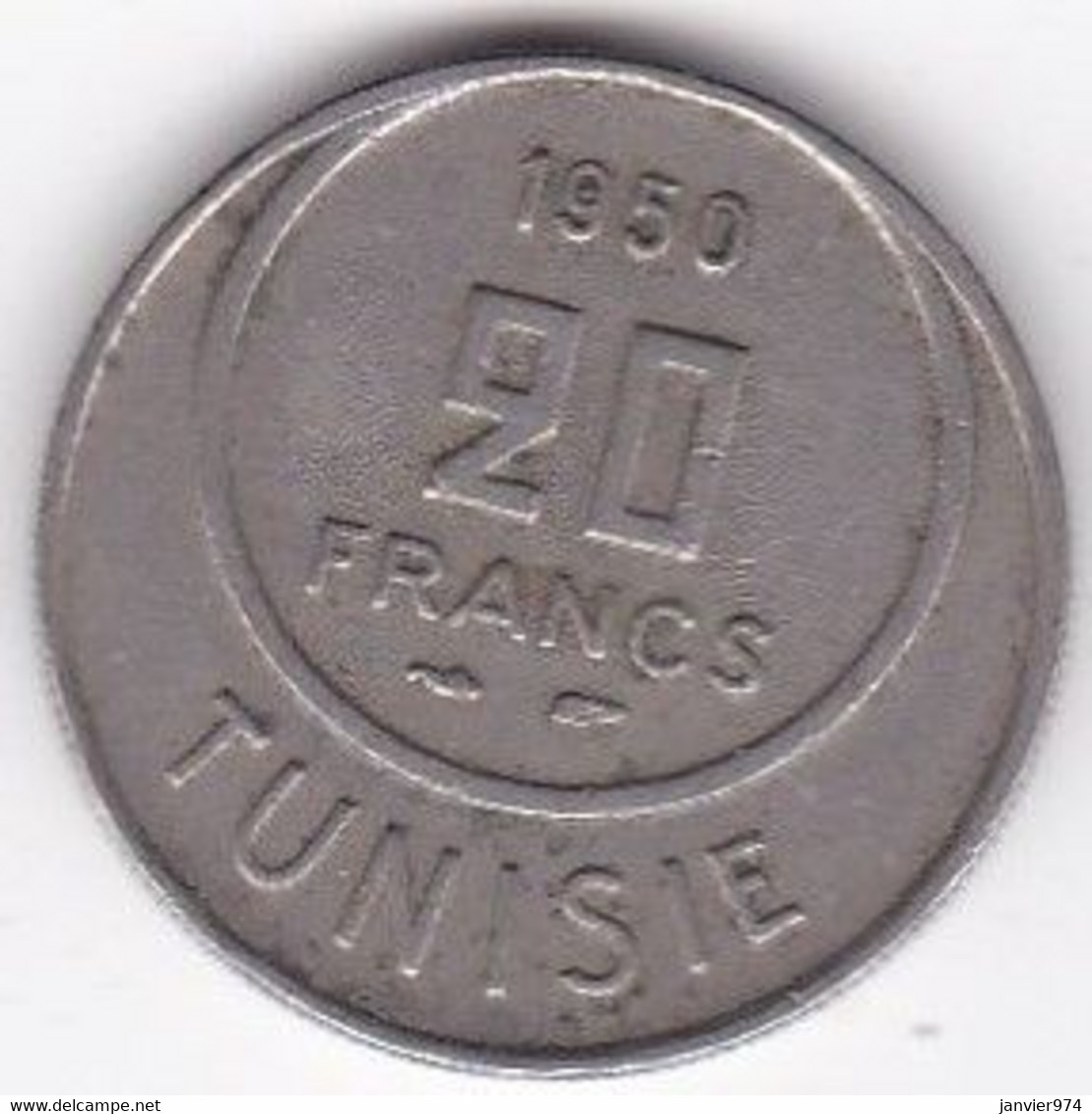 Tunisie Protectorat Français . 20 Francs 1950 - AH 1370. Copper Nickel - Tunesië