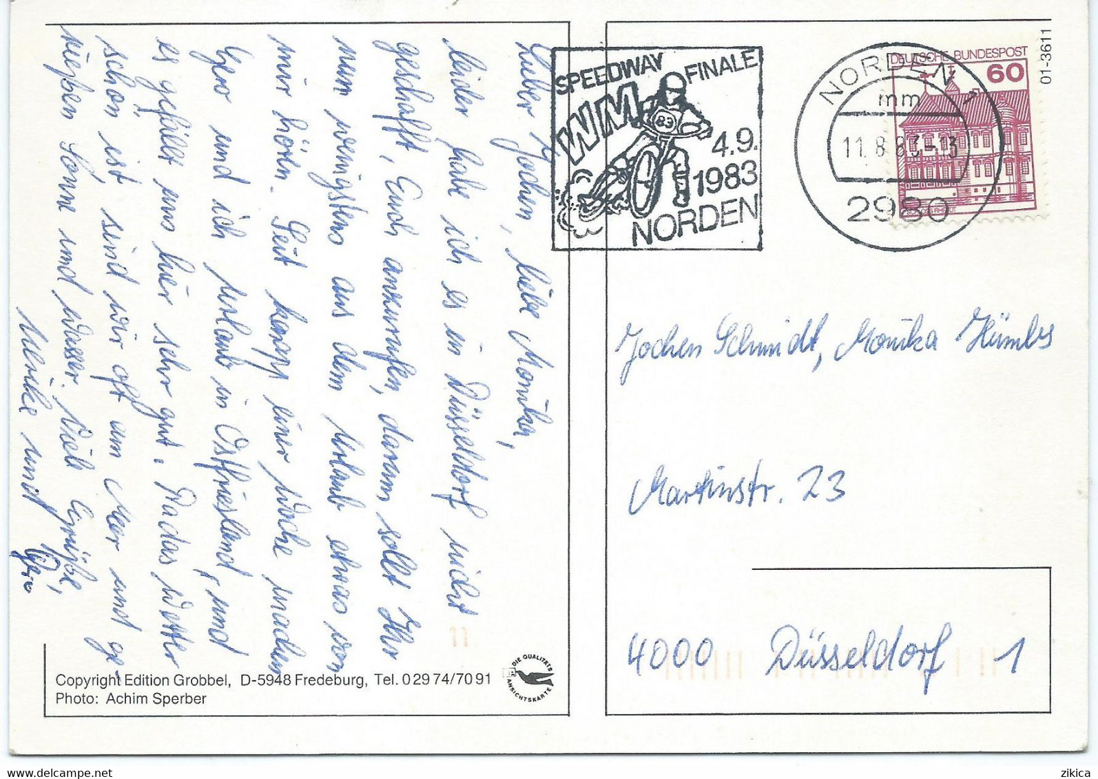 Germany,Norden - Meter Stamp ,,SPEEDWAY FINALE 4.9.1983,motorbikes,sport, - Motos