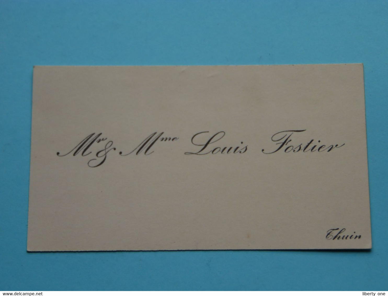 Mr & Mme Louis FOSTIER >>> Thuin ( Carte De Visite ) ! - Visiting Cards