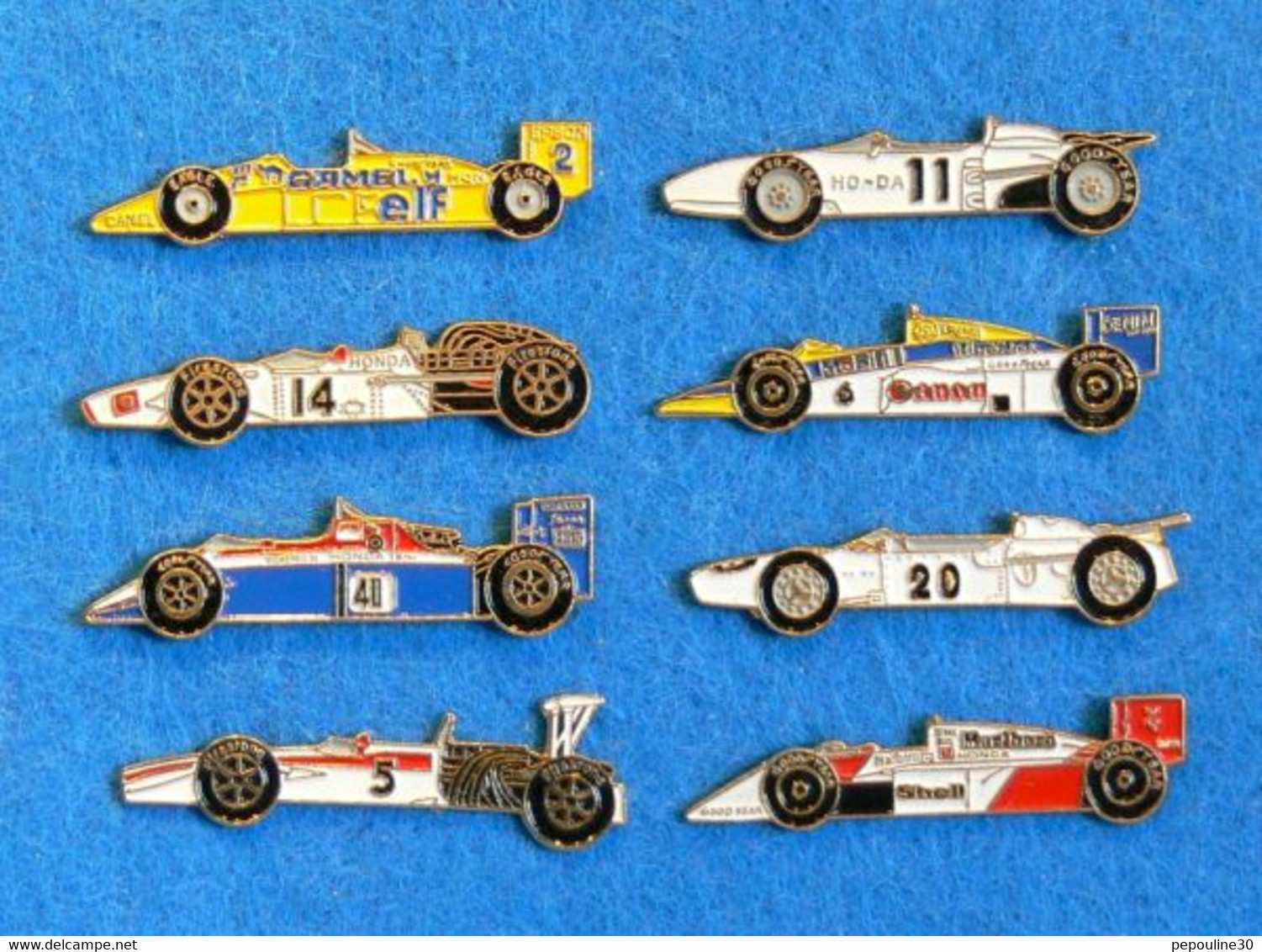 8 PIN'S //  **  HONDA F-1 / WORLD CHAMPIONSHIP 1986 / 87 / 88 / 89 / 90 ** - Honda