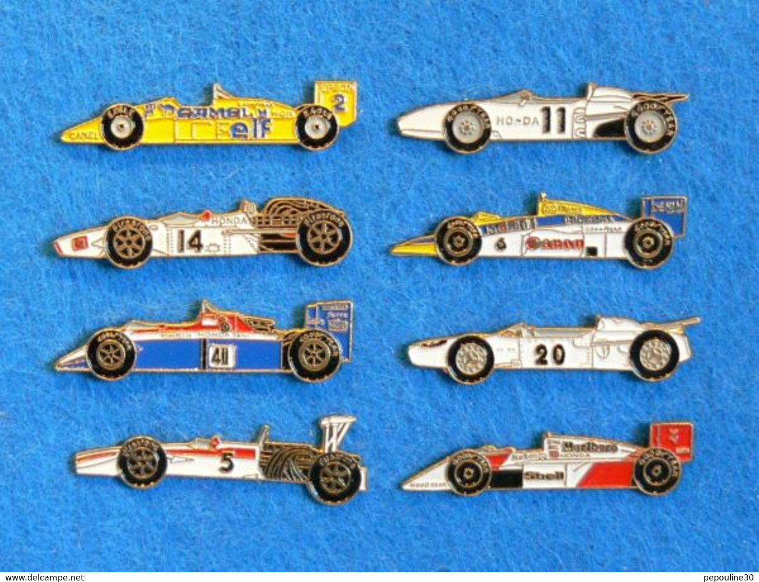 8 PIN'S //  **  HONDA F-1 / WORLD CHAMPIONSHIP 1986 / 87 / 88 / 89 / 90 ** - Honda