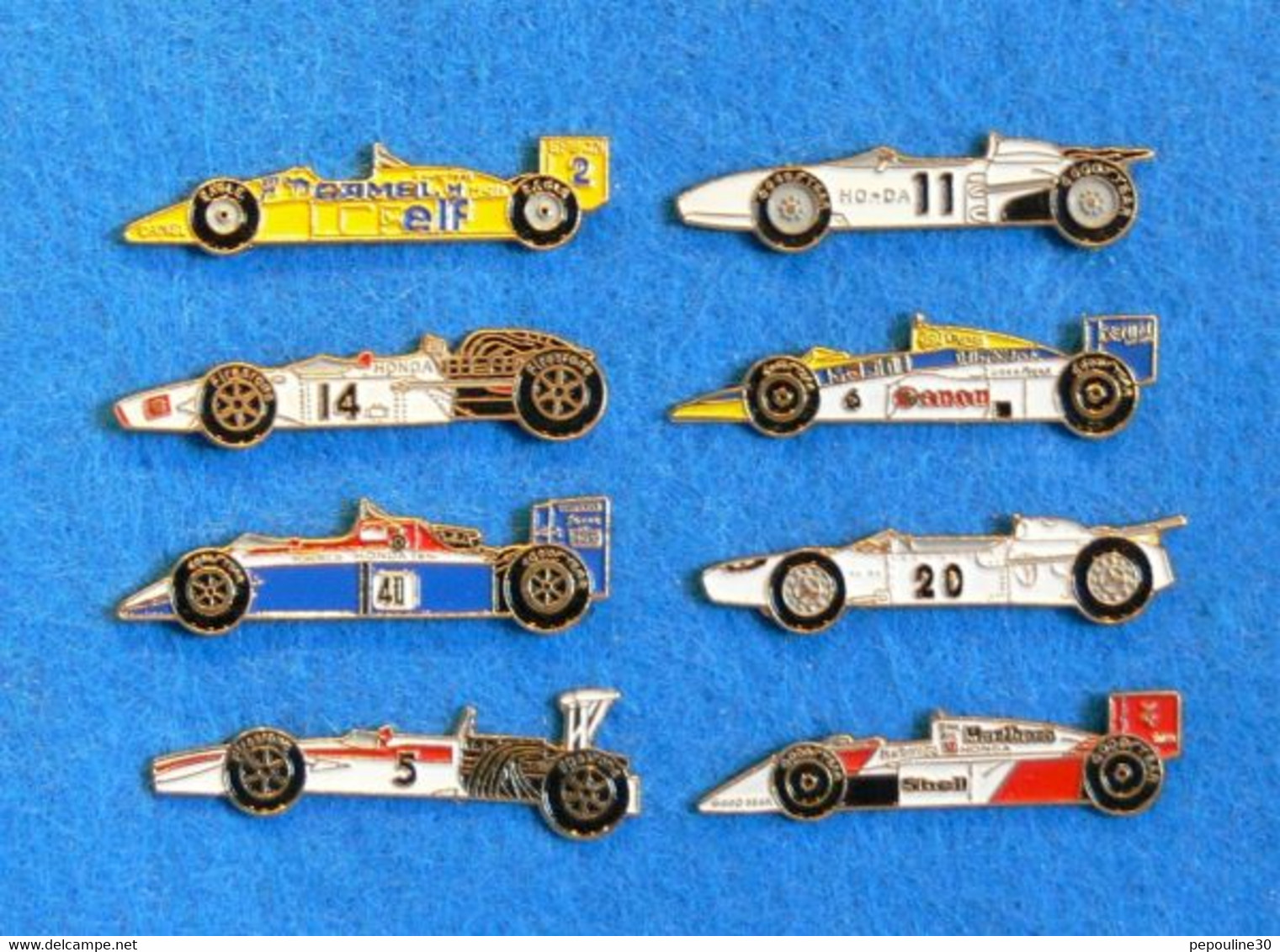 8 PIN'S //  **  HONDA F-1 / WORLD CHAMPIONSHIP 1986 / 87 / 88 / 89 / 90 ** - Honda