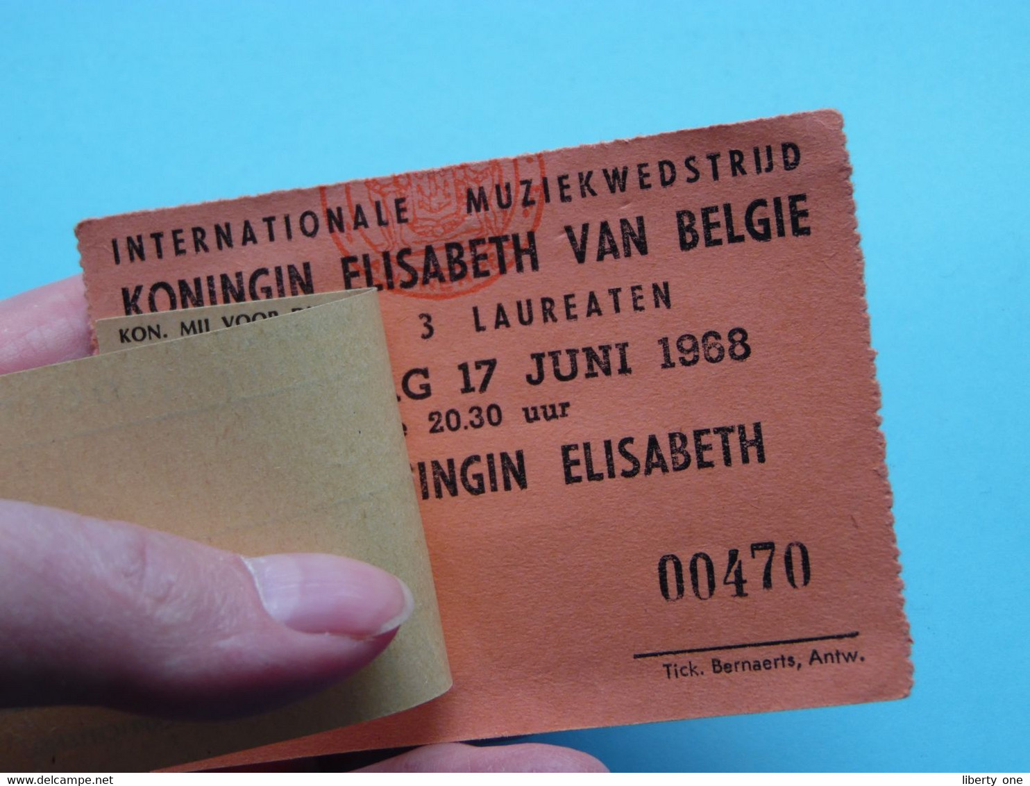 Zaal KONINGIN ELISABETH Antwerpen > 17 Juni 1968 >>> Muziekwedstrijd Koningin Elisabeth Van België ( Zie Scans ) ! - Tickets - Vouchers