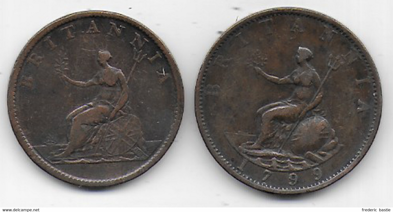 Grande Bretagne - Half Penny  1807  Et Penny 1799 - Otros & Sin Clasificación