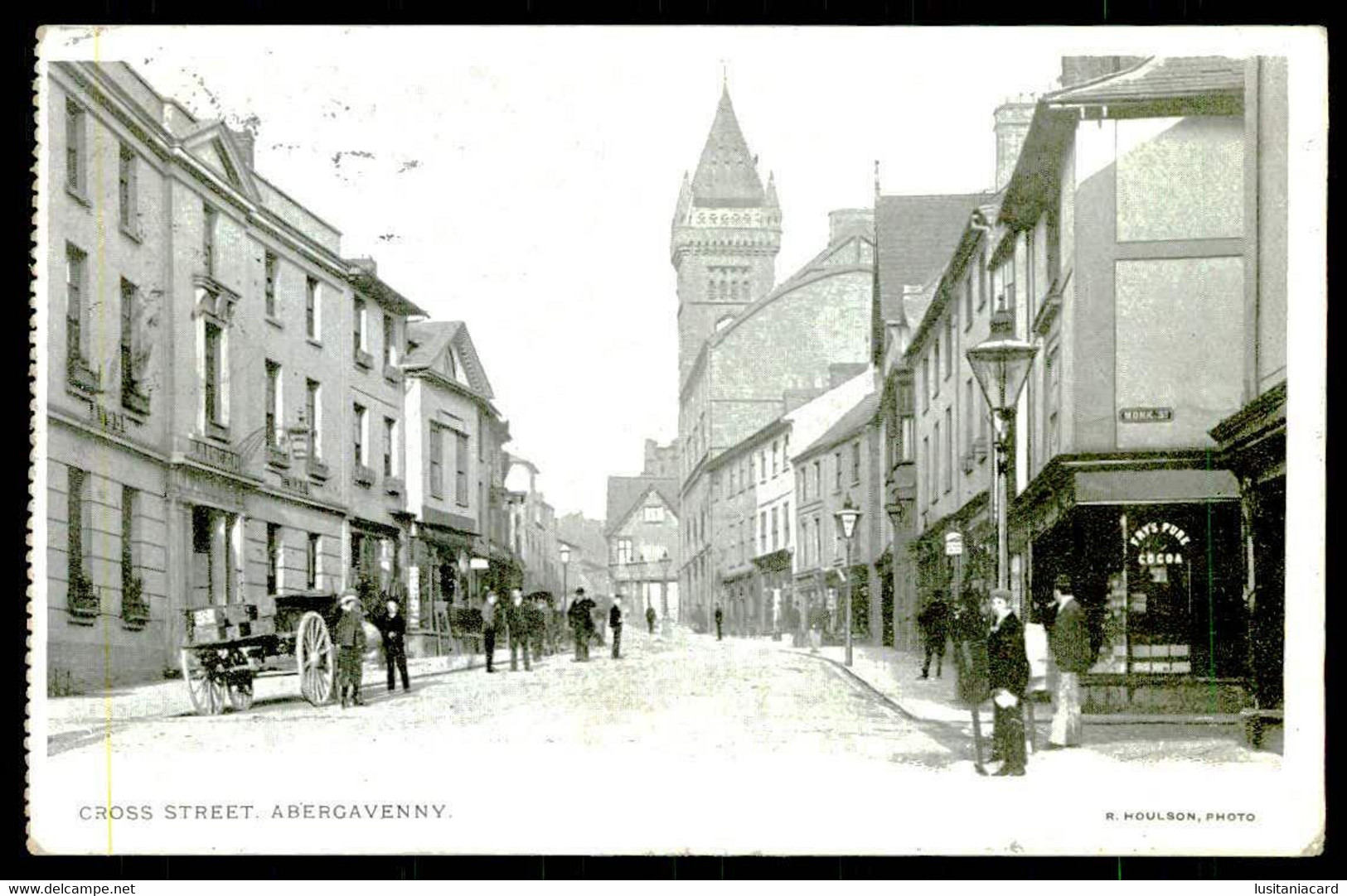 AVERGAVENNY - Cross Street.  ( Ed. R. Houlson, Photo) Carte Postale - Monmouthshire