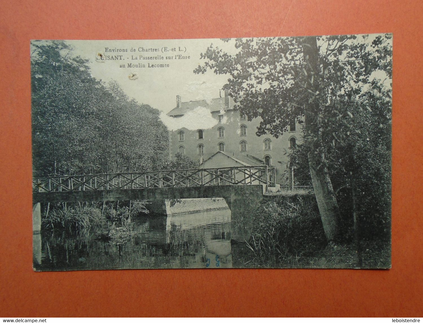 CPA  ENVIRONS DE CHARTRES  LUISANT  LA PASSERELLE SUR L'EURE AU MOULIN LECOMTE VOYAGEE ATTENTION CARTE EN MAUVAIS ETAT - Altri & Non Classificati