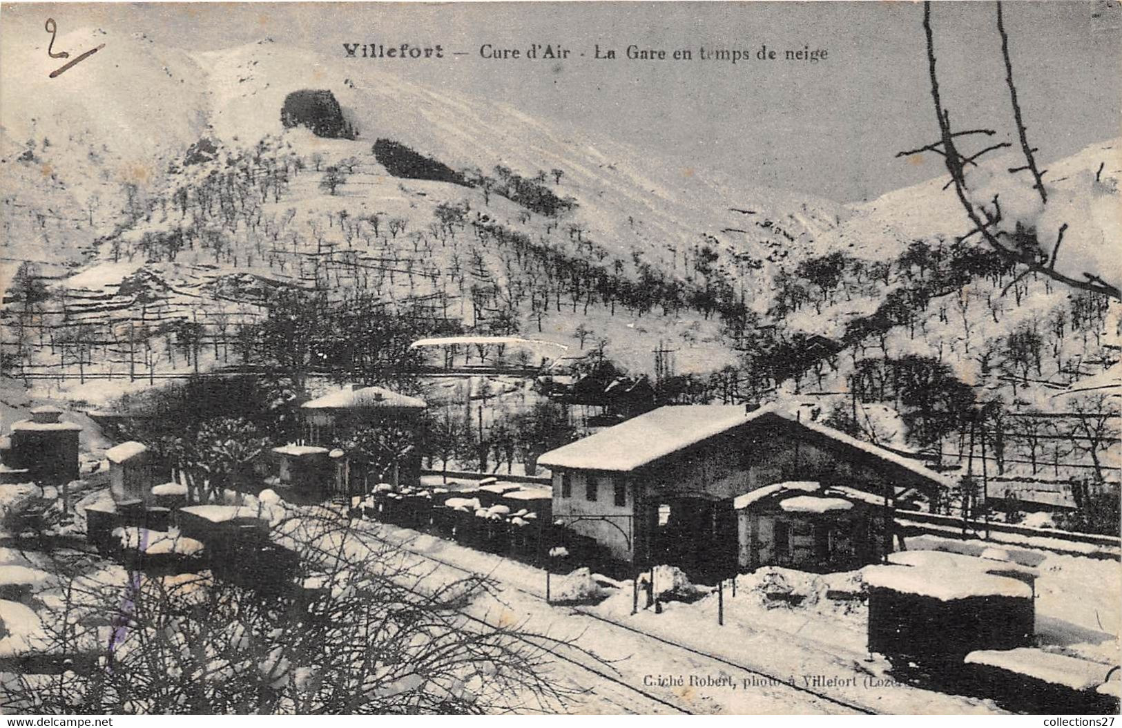 48-VILLEFORT- LA GARE EN TEMPS DE NEIGE - Villefort