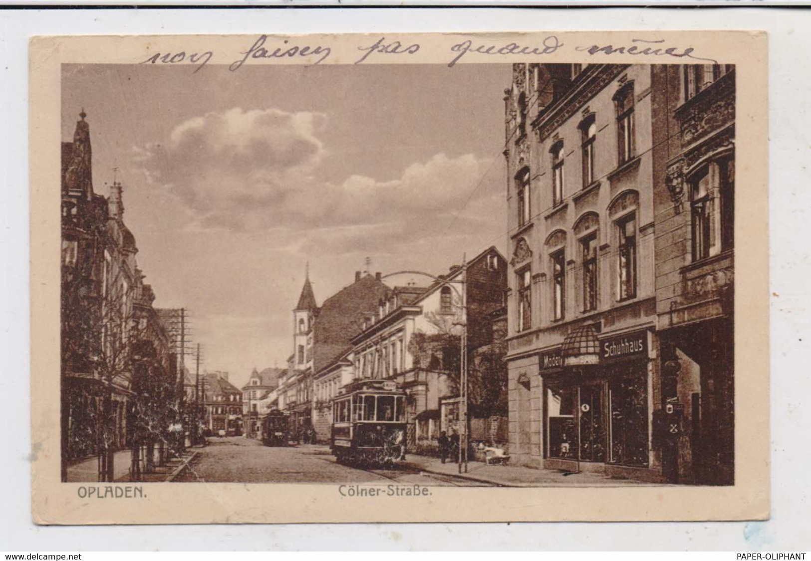 5090 LEVERKUSEN - OPLADEN, Kölner Strasse 1921, Strassenbahnen, Druckstelle - Leverkusen