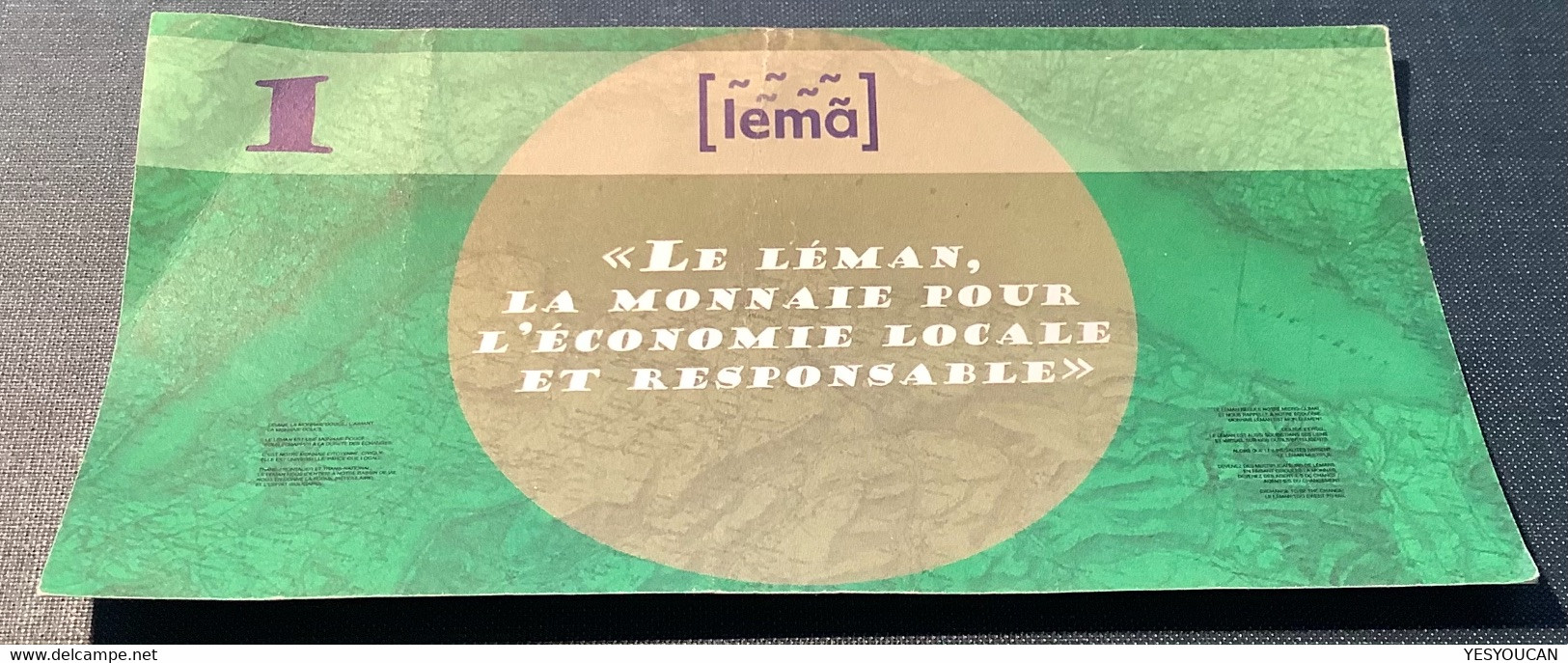 „1 LÉMA“€ 2019 France Billet De Banque Monnaie Locale „LE LÉMAN“ (Schweiz Suisse Local Paper Money Crypto Bitcoin - Essais Privés / Non-officiels