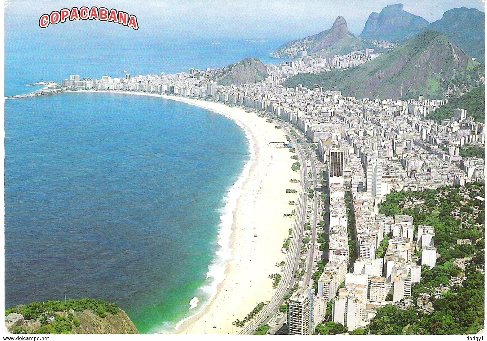 COPACABANA BEACH, RIO DE JANEIRO, BRASIL. USED POSTCARD Gv8 - Copacabana