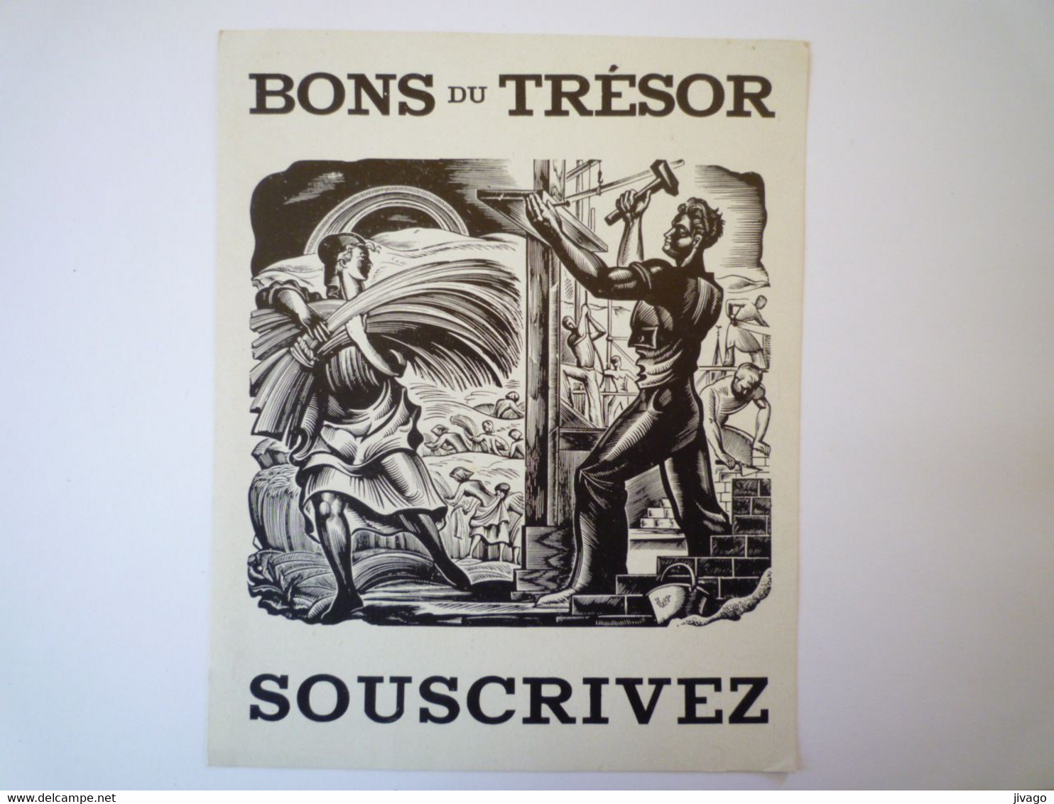 2022 - 1241  CARTON PUB  " BONS Du TRESOR  -  SOUSCRIVEZ "  Format  15 X 19cm   XXX - Non Classés