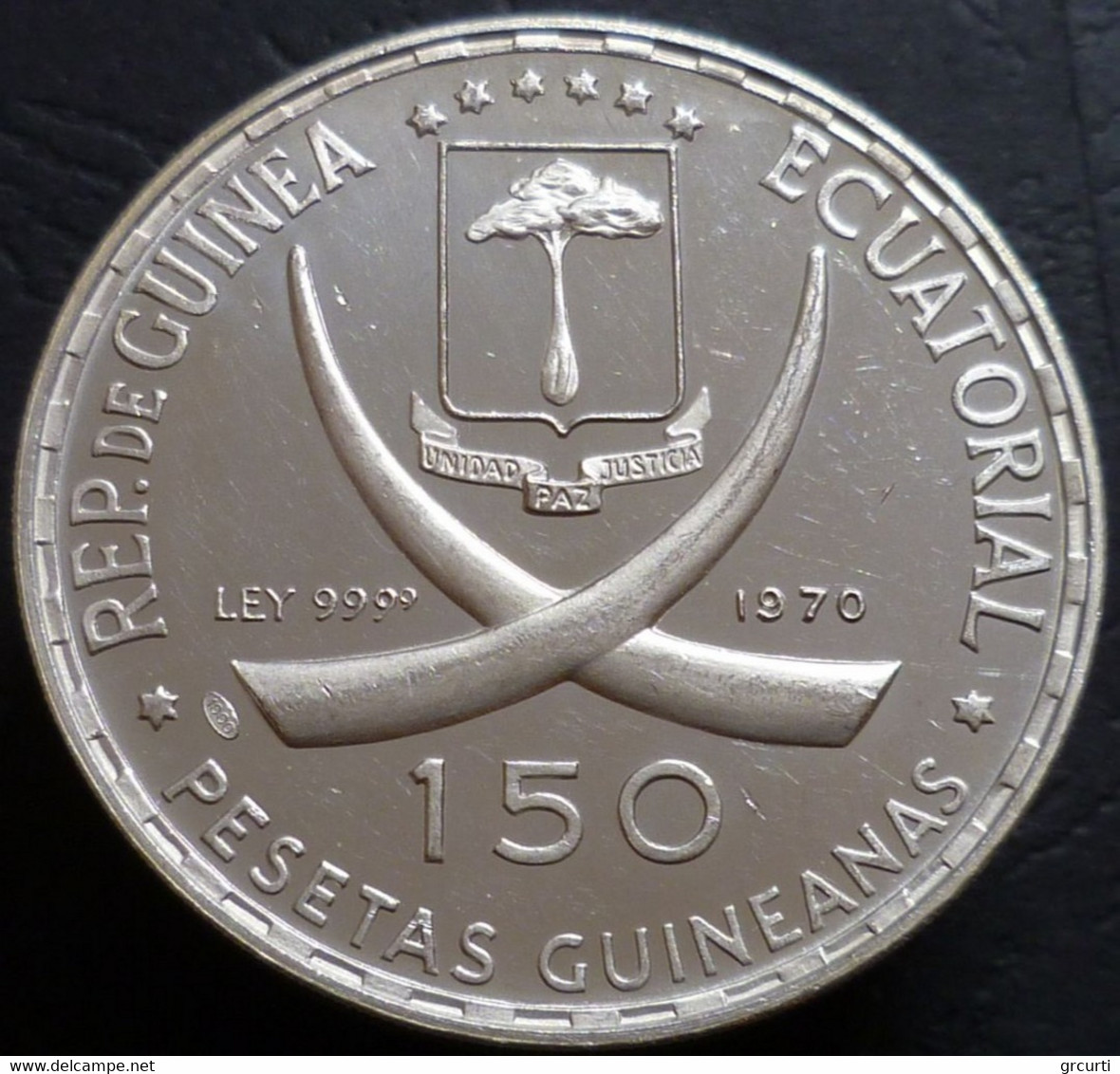 Guinea Equatoriale - 150 Pesetas 1970 - Centenario Di Roma Capitale - KM# 17 - Equatorial Guinea