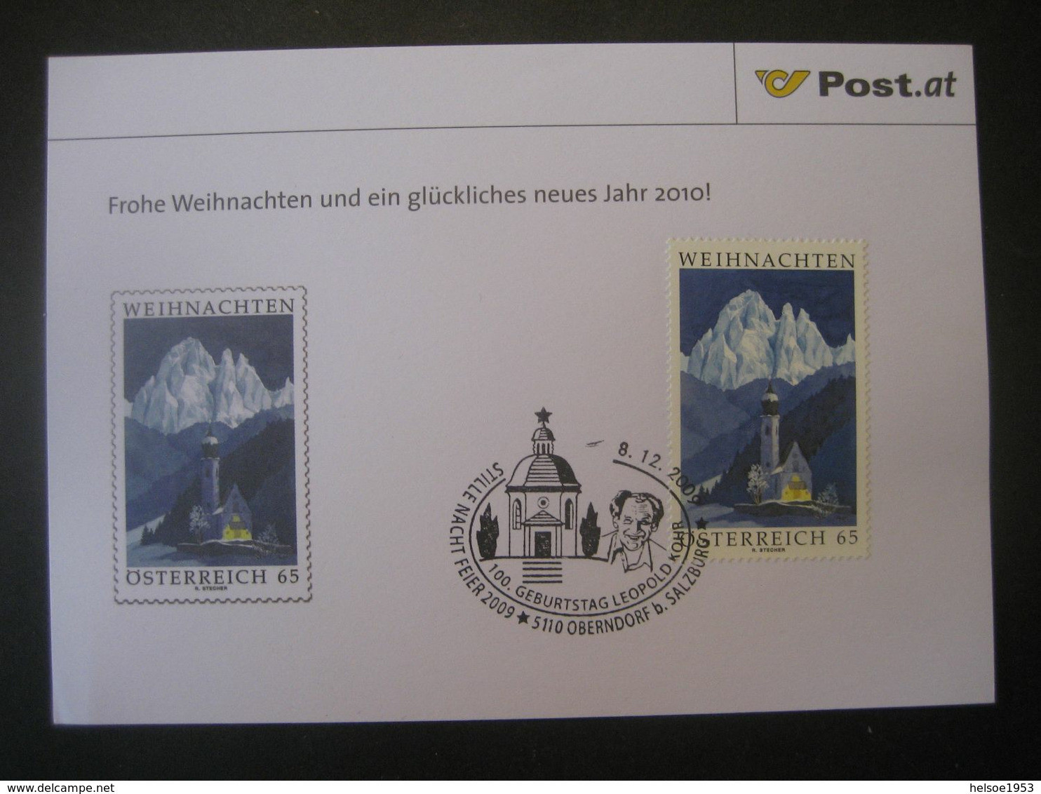 Österreich- Oberndorf 8.12.2009 Stille Nacht Feier - Storia Postale