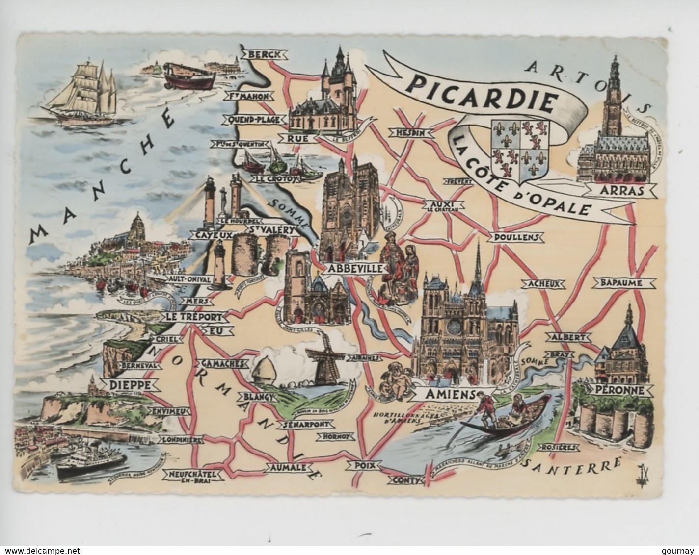 Picardie Côte D'Opale Géographique - Les Provinces Françaises (cp Vierge Artaud) - Picardie