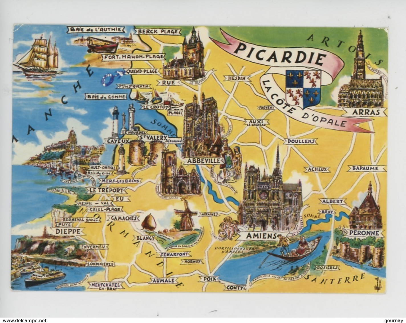 Picardie Côte D'Opale Géographique - Les Provinces Françaises (cp N°3 Artaud) - Picardie
