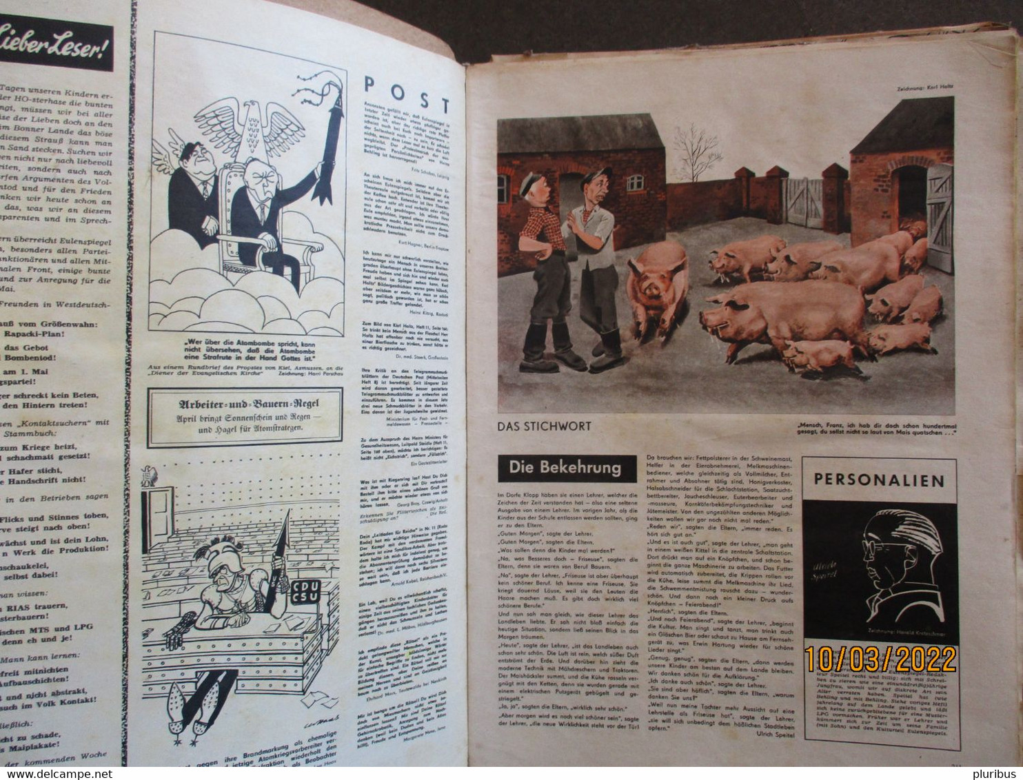 GERMANY GDR DDR EULENSPIEGEL 1958 PROPAGANDA HUMOUR SATIRE COMICS MAGAZINES   ,4-2 - Other & Unclassified