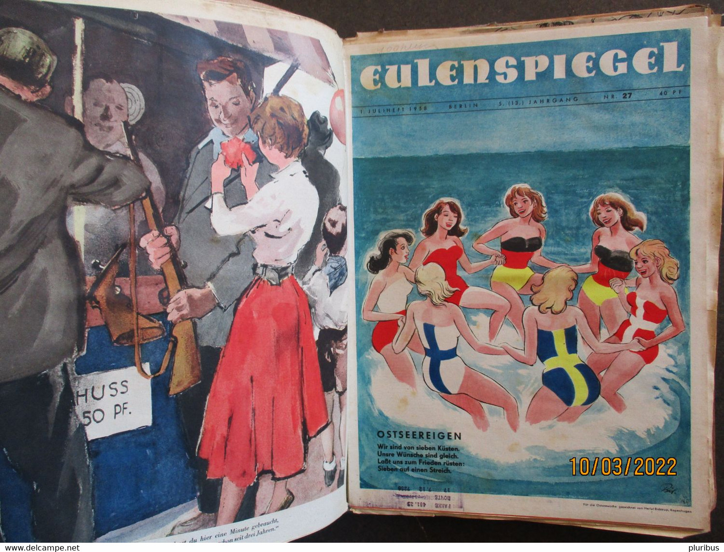 GERMANY GDR DDR EULENSPIEGEL 1958 PROPAGANDA HUMOUR SATIRE COMICS MAGAZINES   ,4-2 - Andere & Zonder Classificatie