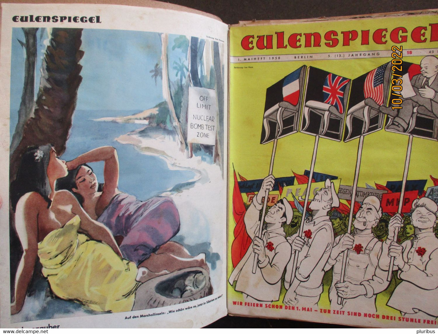 GERMANY GDR DDR EULENSPIEGEL 1958 PROPAGANDA HUMOUR SATIRE COMICS MAGAZINES   ,4-2 - Andere & Zonder Classificatie