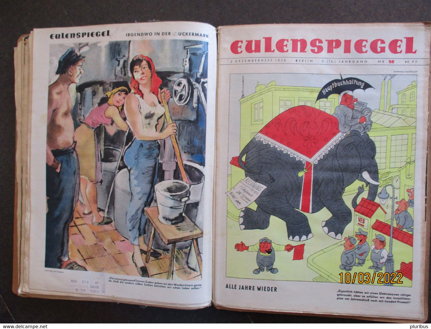 GERMANY GDR DDR EULENSPIEGEL 1958 PROPAGANDA HUMOUR SATIRE COMICS MAGAZINES   ,4-2 - Sonstige & Ohne Zuordnung