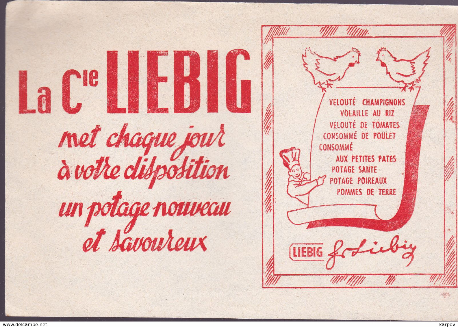 BUVARDS -   LA CIE  LIEBIG - Potages & Sauces