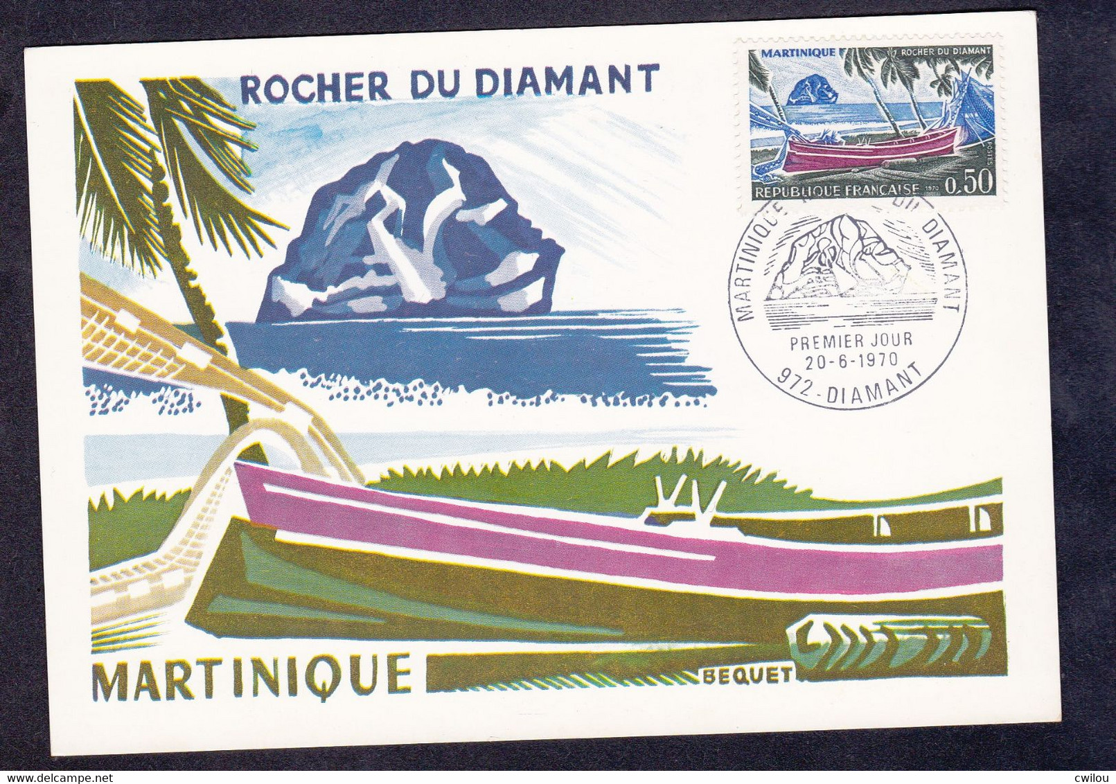 CARTE PREMIER JOUR - ROCHER DU DIAMANT - MARTINIQUE - 1970 - 1970-1979