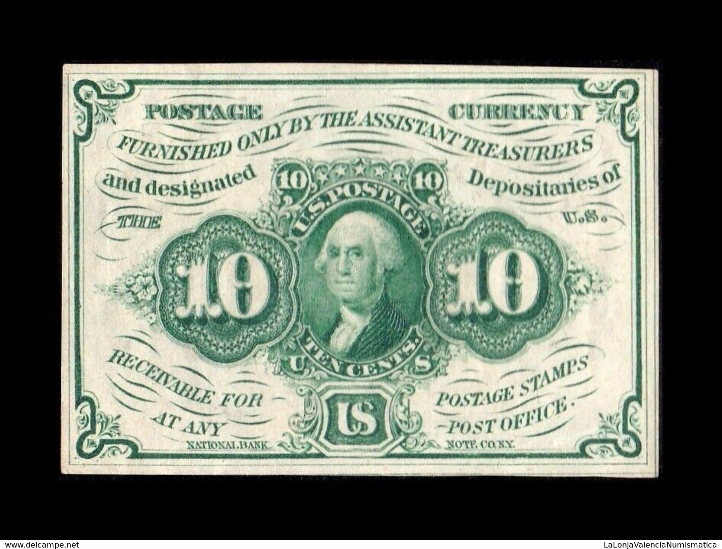 Estados Unidos United States 10 Cents George Washington 1862 Pick 98c EBC+ XF+ - 1862 : 1 Uitgave